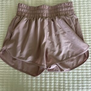 Women's Pink Elastic Waist Shorts